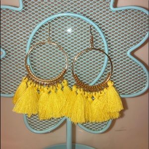 Yellow tassel earrings!!